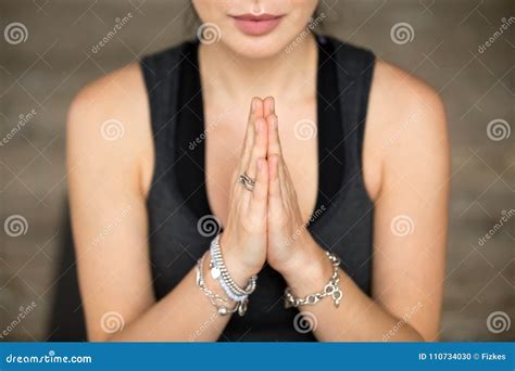 namaste gesture closeup stock photo image  closeup