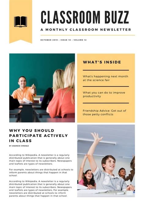 Free printable, customizable school newsletter templates | Canva
