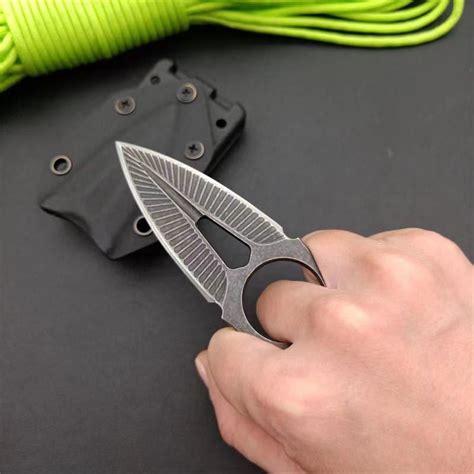 tactical edc dagger knife double edged military rescue knives  def