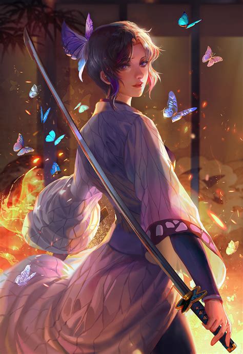 Download Shinobu Kochou Anime Demon Slayer: Kimetsu No Yaiba Art