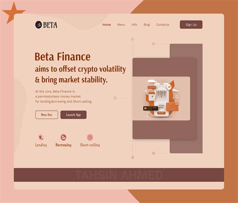 beta finance landing page  behance