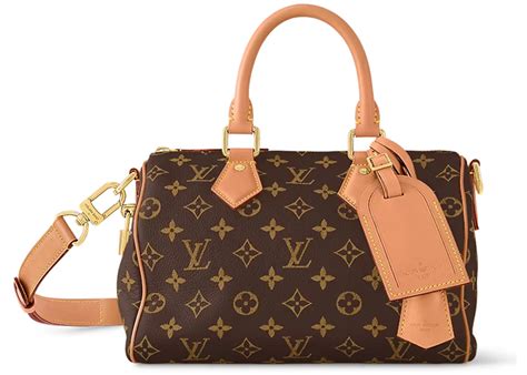 louis vuitton speedy p bandouliere  monogram leather brown monogram