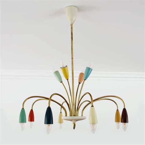 Large mid century modern chandelier, Germany 1950s | #142745