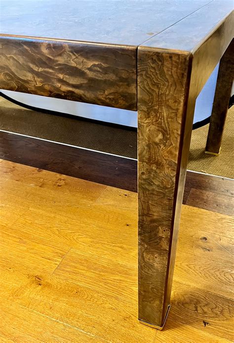 Mid Century John Widdicomb Burl Wood Parsons Dining Table For Sale at