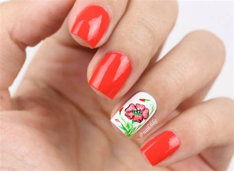 Маникюр с рисунком мака. ~ Nail Like
