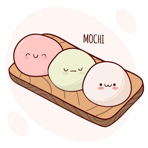 premium vector draw funny kawaii japan tradition sweet mochi vector