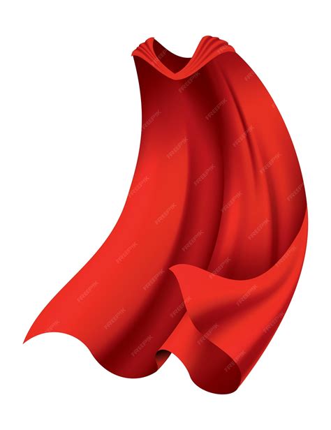premium vector superhero red cape  front view scarlet fabric silk