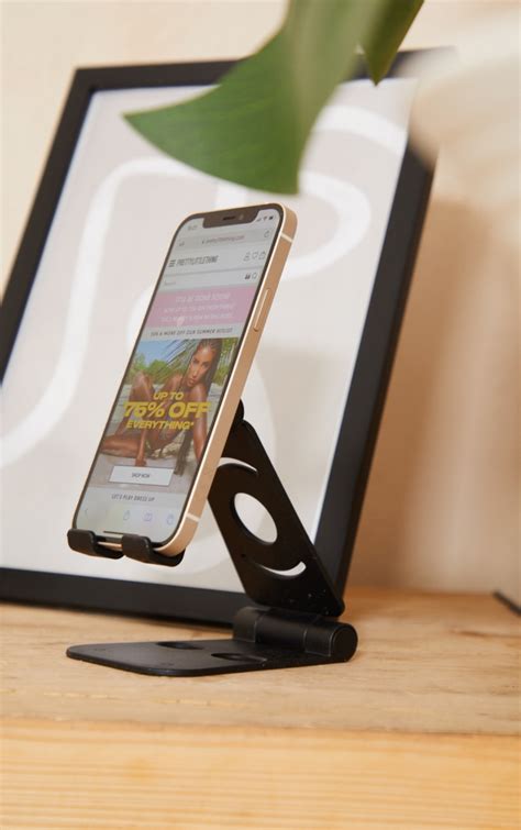 Black Adjustable Phone Holder | Accessories | PrettyLittleThing