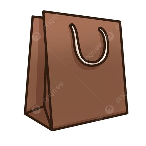 Brown Paper Bag Standing Hand Drawing Illustration, Paper Bag, Hand ...