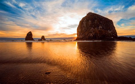 olympic park coast sunrise cannon beach oregon usa  preview
