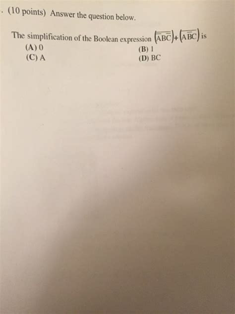 Solved The simplification of the Boolean expression | Chegg.com