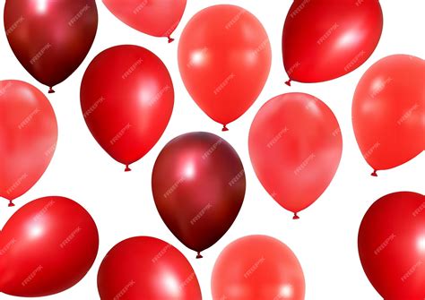 premium vector set  red party balloons