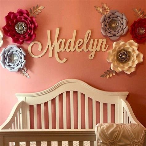 Wooden Nursery Name Sign Madelyn Custom Wood Personalized Calligraphy ...