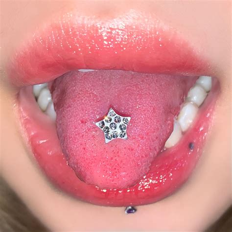 Diamond Tongue Piercing Rings