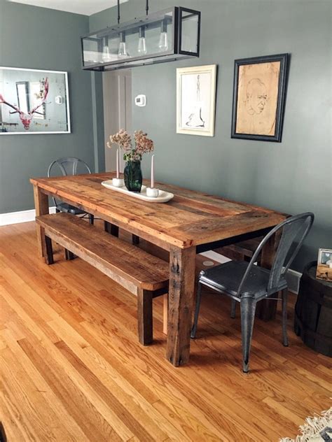 RUSTIC FARMHOUSE TABLE Set Large Farm House Cabin 8-foot, 56% OFF