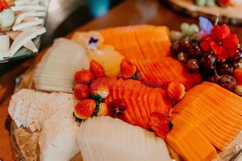 selection  fresh colorful fruit arranged   plate   inviting