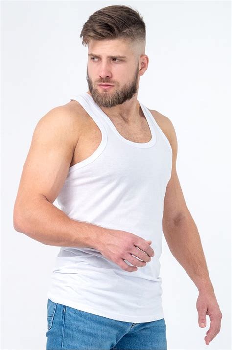 Мужская майка Happyfox 6682303 белый купить оптом в HappyWear.ru