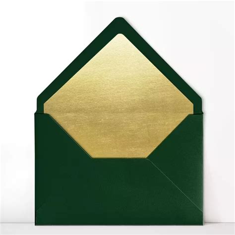 emerald green envelope forest green envelope green  gold envelope