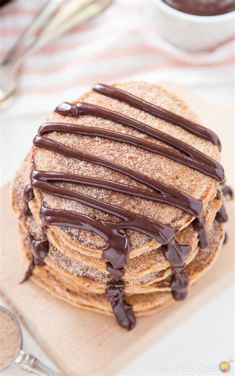 Churro Pancakes-Spicy Chocolate Sauce | Cooking on the Front Burner