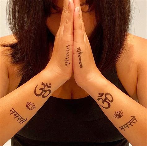 Namaste Tattoo Collection Spiritual Set of 12 Temporary Tattoos for ...