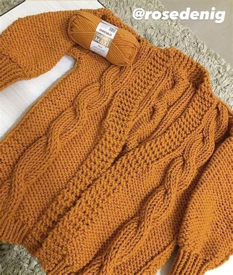 Casaco De Trico Feminino Feito A Mão Com Receita - Cardigan alongado em tricot feito à mão | Casaco camisola, Blusa de ...