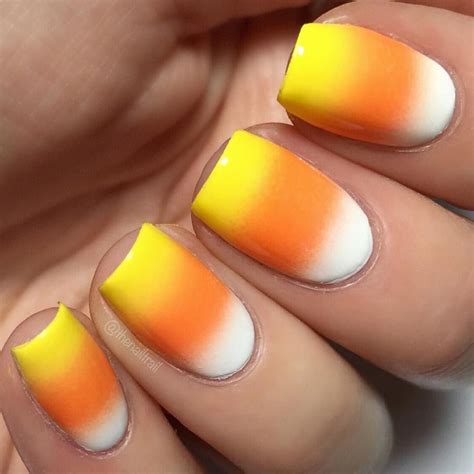 Candy corn ombre nails from The Nail Trail