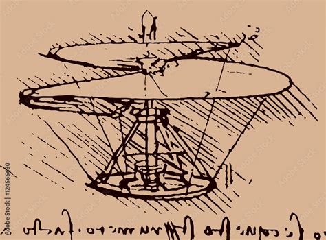 helicopter illustration / Leonardo da Vinci [vector] Stock Vector ...