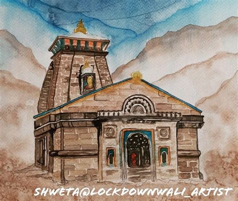 Kedarnath Mandir | Watercolor paintings easy, Modern art canvas painting, Oil pastel drawings easy