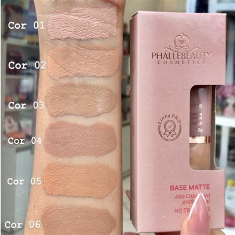 Melhor Base Alta Cobertura - Base Matte Alta Cobertura 30g - Phallebeauty | Shopee Brasil