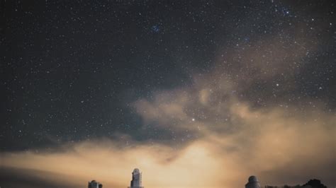 Real Starfall Night Sky Over the Observatory, Stock Footage | VideoHive