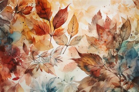 Premium AI Image | A watercolor painting of autumn leaves