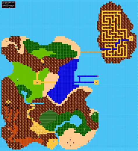 Zelda II: The Adventure of Link East Overworld Map Map for NES by DEngel - GameFAQs