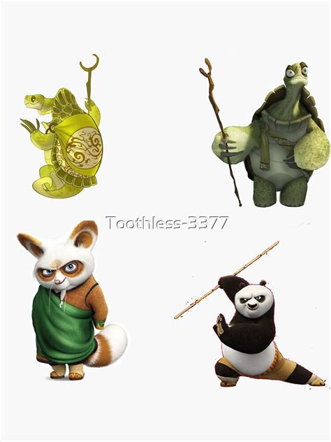 "Kung fu panda , master oogway, Master shifu, master poo" Sticker for ...