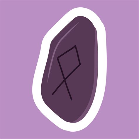 Black stone with odal rune sticker.Esoteric and mystical design element. 13692565 Vector Art at