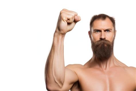 premium photo closeup mans hand isolated  white background