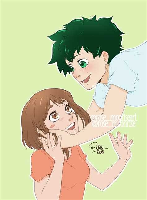 Ochako Uraraka Fanart With Deku