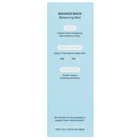 Bubble Skincare Bounce Back Refreshing Toner Spray, Balancing Mist for