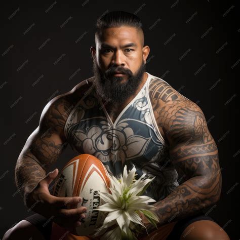 Premium AI Image | Samoan Rugby Player Studio Shot