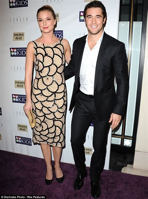 Emily VanCamp dazzles in a striking nude dress... before going make-up