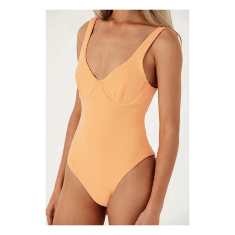 Zulu & Zephyr - Rockmelon Terry Cloth One-Piece Swimsuit - Orange