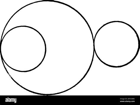 small circles touching  large circle vintage  drawing