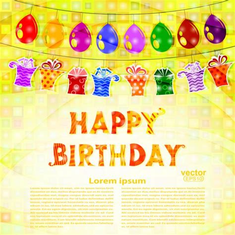 Happy Birthday Vertical Card Vector Design — Stock Vector © VectorWeb #15412241