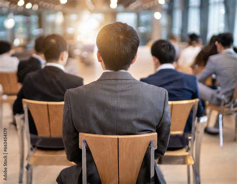 座るスーツ姿の男性の後ろ姿 Stock Photo | Adobe Stock