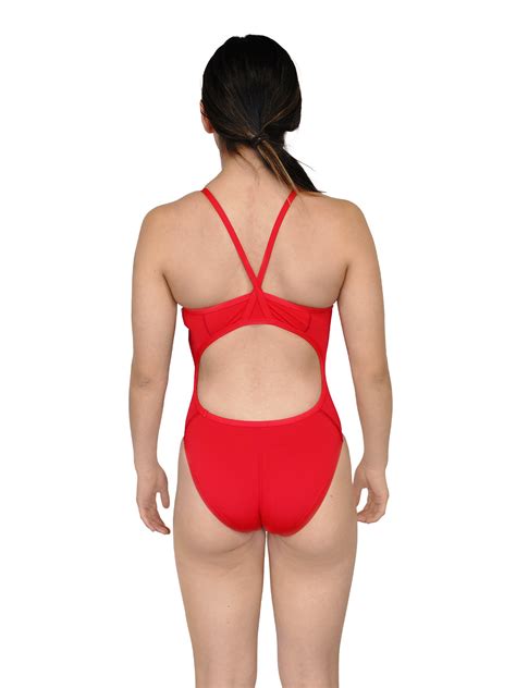 Woman's Sport Back One Piece Swimsuit - Red – All Tides