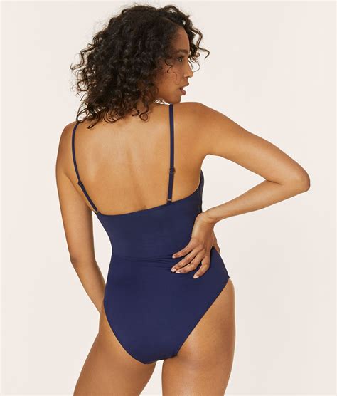 The Amalfi One Piece - Eco Nylon - Navy - Long Torso - Andie