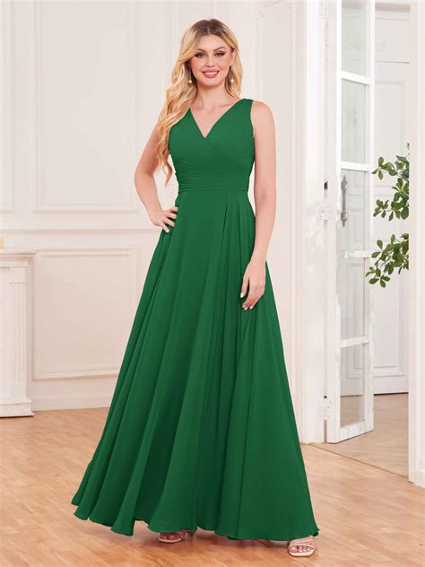 Josie Flowing Sleeveless Pleated Corset Back Long Bridesmaid Dresses