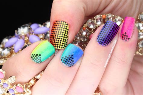 Horizontal Neon Rainbow Gradient with Square Glitter Overlay!