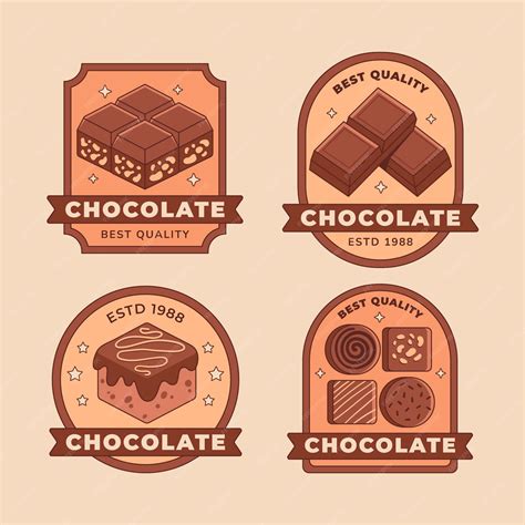 premium vector hand drawn chocolate logo set