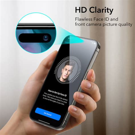 esr armorite ultra tough tempered glass iphone  pro max  easy