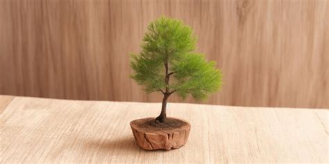 Premium AI Image | A small tree standing on a stand on a table